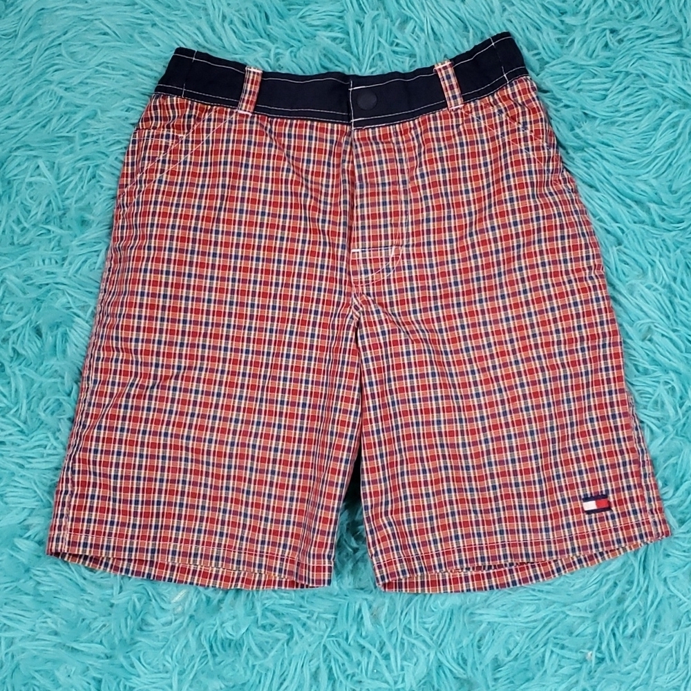 Tommy Hilfiger Boys Plaid Swim Trunks
